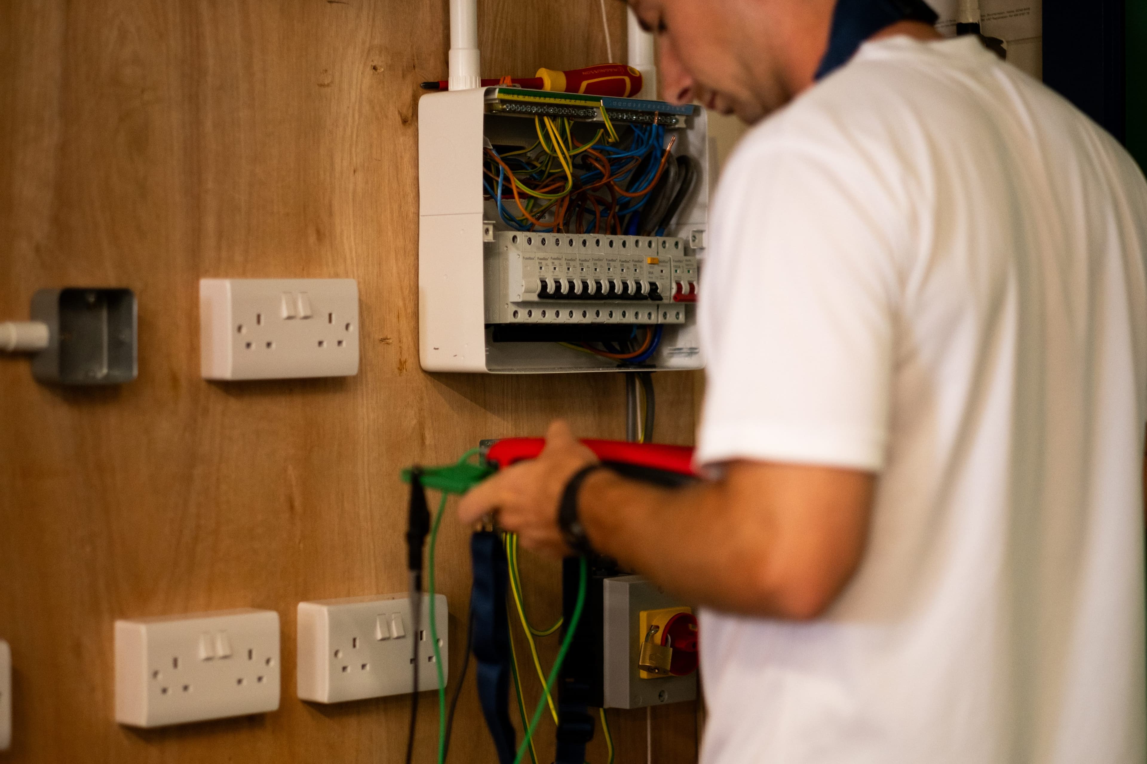 Student during practical training in a centre